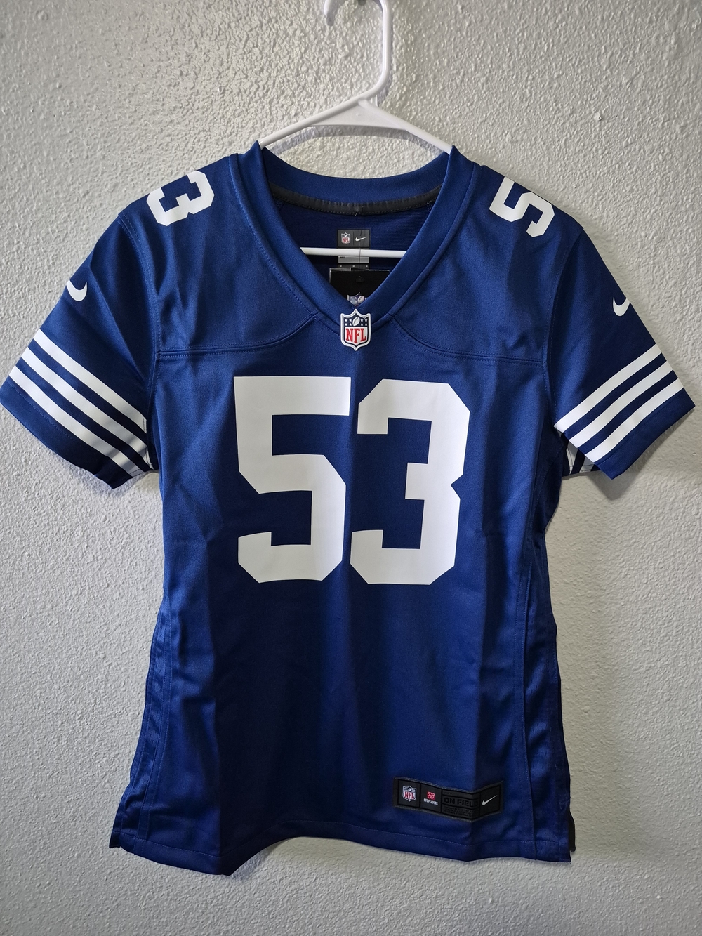 Womens Nike NFL Indianapolis Colts Leonard #53 On Field Blue/White Jersey Size M